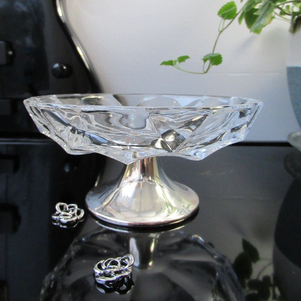 Crystal Metal Pedestal Candy Dish